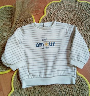 Sweat crème avec inscription Tape à l'oeil 12 mois
