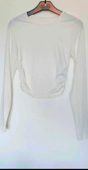 Tee-shirt  blanc  femme court et  moulant  T38-M