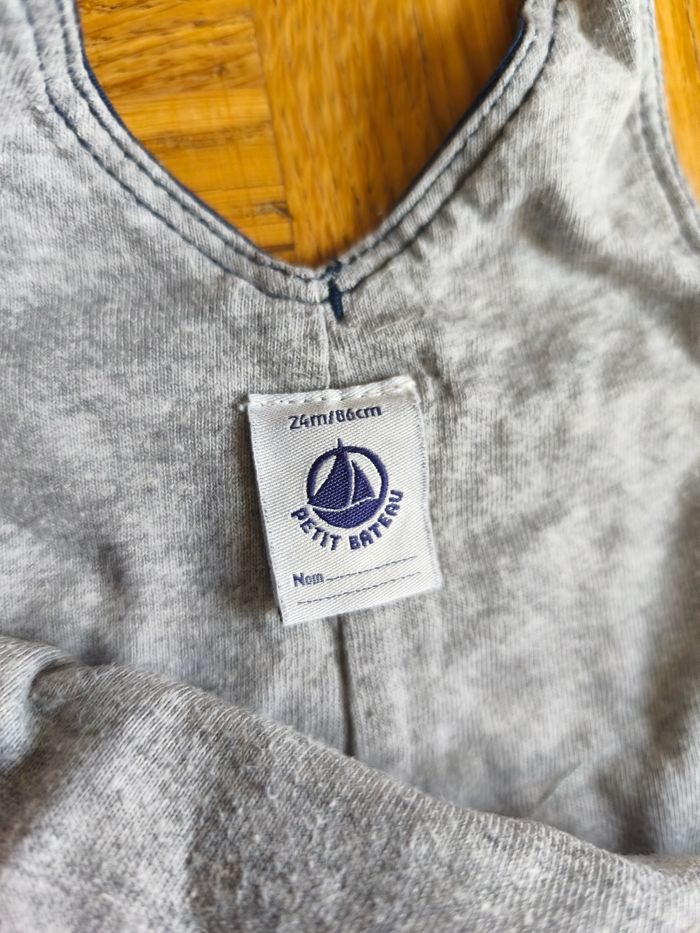 Salopette 24 mois Petit bateau garçon bretelles entrejambe réglable pression bleu marine - photo numéro 7
