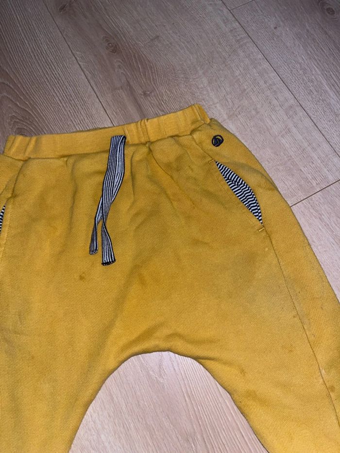 Pantalon style jogging petit bateau taille 12mois 74cm couleur moutarde - photo numéro 2