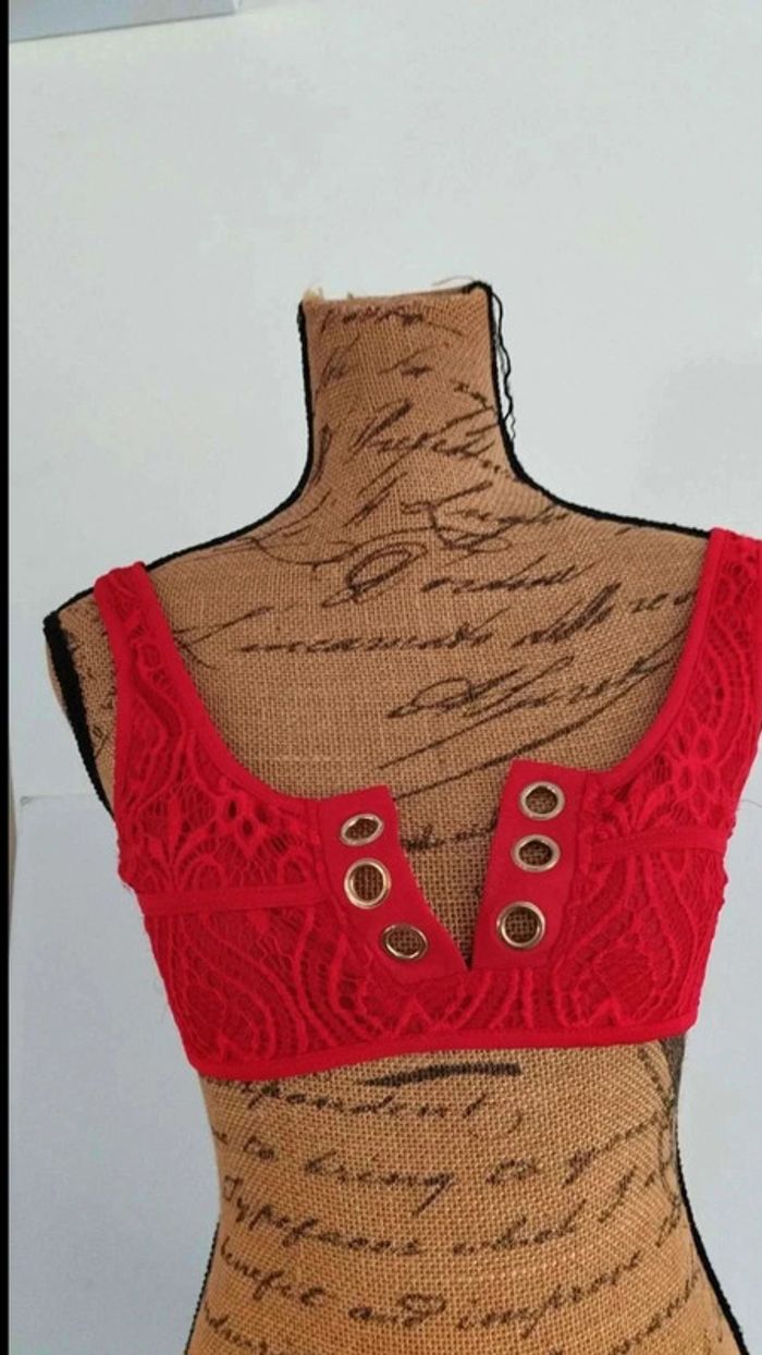 Petit haut rouge femme taille s/m - photo numéro 2
