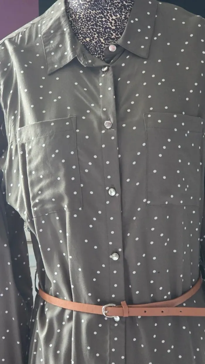 Robe Chemise  kaki de chez Anna Karel en Taille 40/L - photo numéro 3