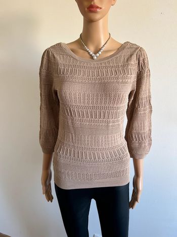 Pull beige avec manches 3/4 Morgan taille S comme neuf