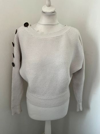 Pull écru boutonné Zara S