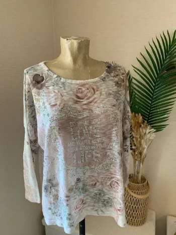 Magnifique blouse fleurie femme