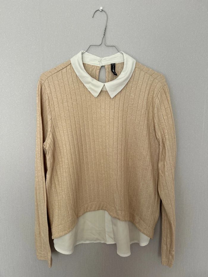 Pull fin avec col chemise