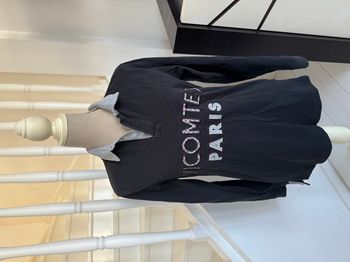 Polo Vicomte Arthur Paris à manches longues noir et gris