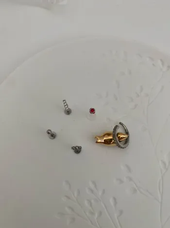 Lot 5 piercings argentés Hélix
