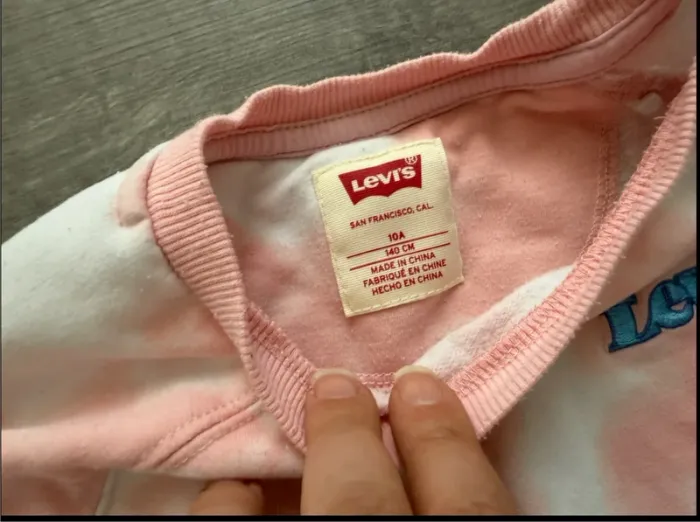 Sweat rose et blanc Levi's fille 10 ans - photo numéro 3