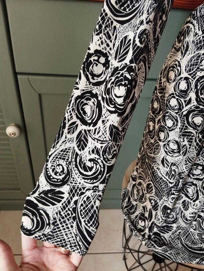 🌾Robe Fluide Imprimé Graphique Manoukian T38🌾 - photo numéro 6