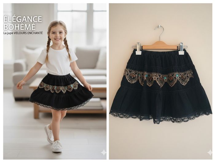 Jupe Bohème en velours 6 ans - photo numéro 3