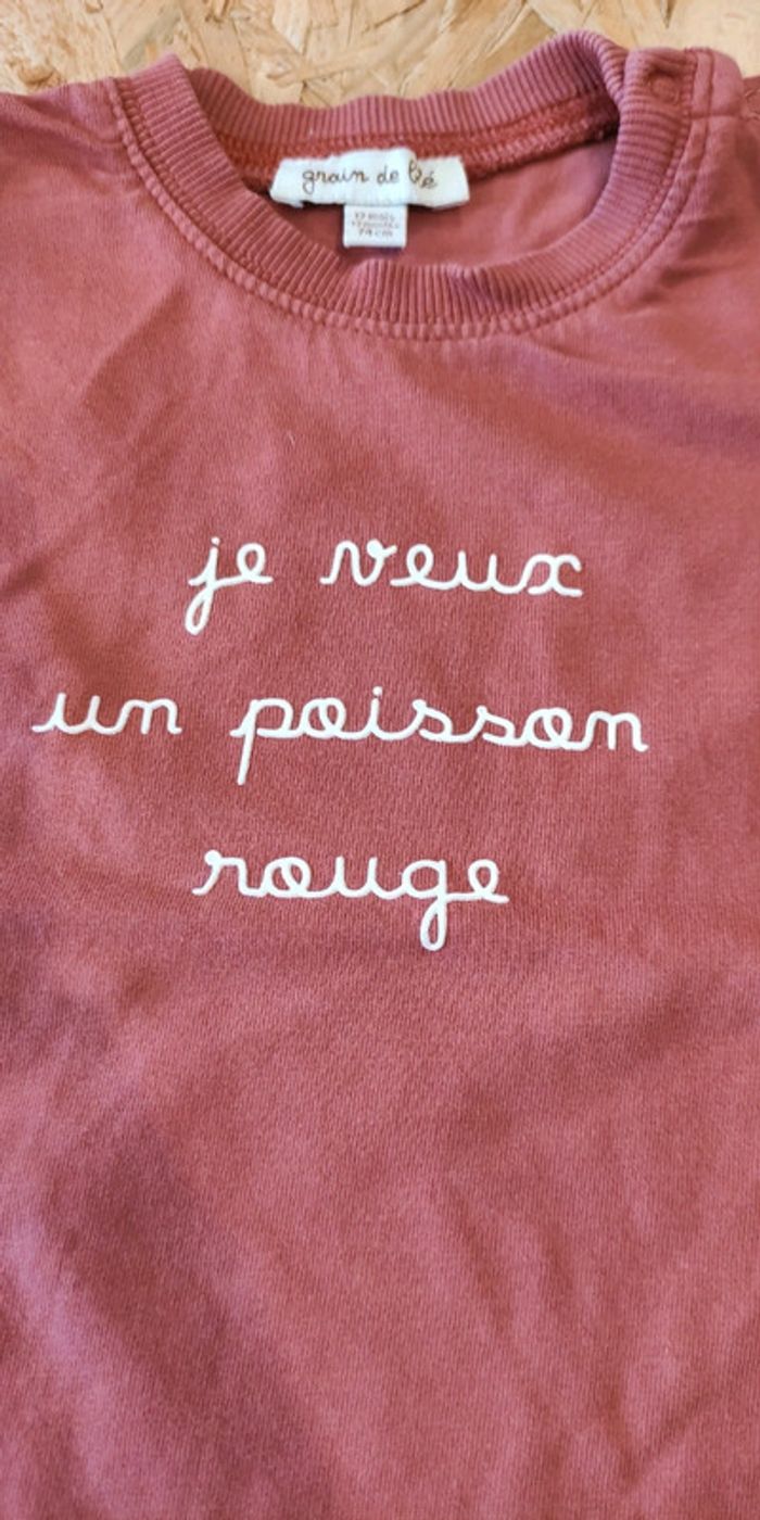 T shirt je veux un poisson rouge - photo numéro 2