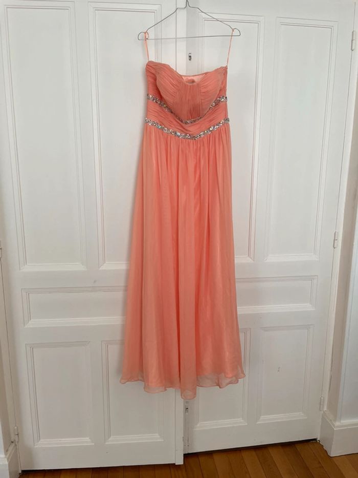 Robe bustier de soirée corail
