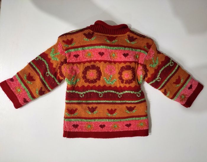Pull vintage chaud coloré bébé fille 3 - photo numéro 2