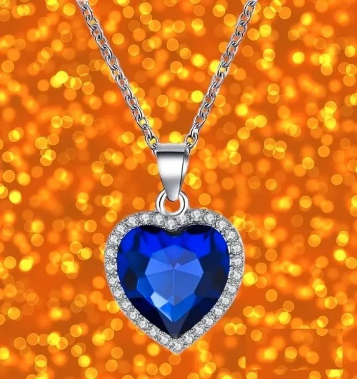 Pendentif Cœur De L'océan Bleu Titanic Collier Bijoux Symbole D'amour Eternel2