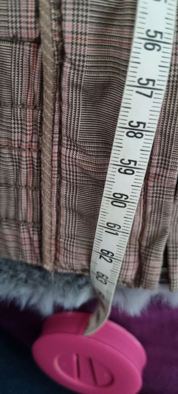 Veste zippée carreaux marrons et roses - photo numéro 7