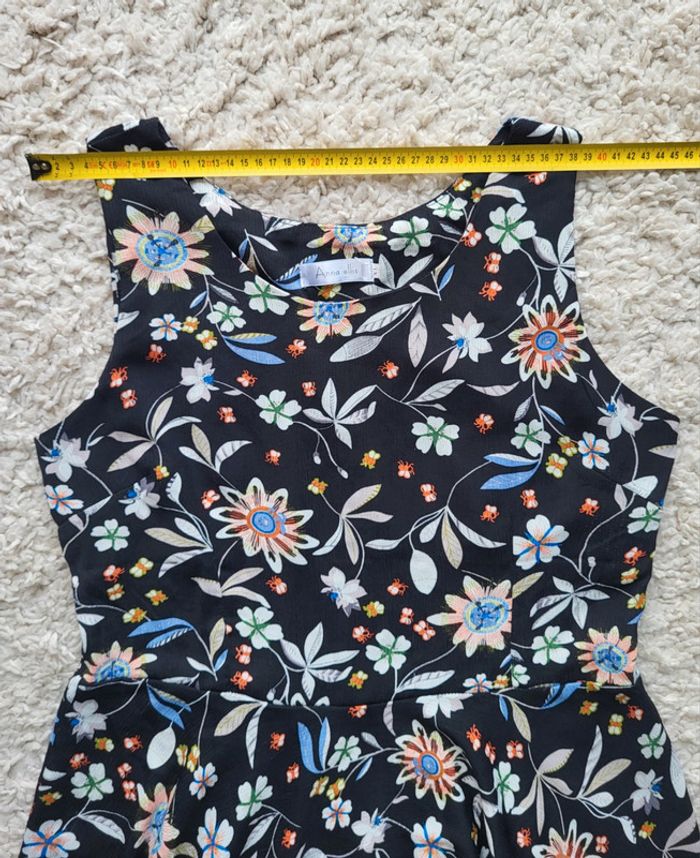 Robe fleurie noire sans manches Anna Ellis Taille XL ou 42 - photo numéro 10