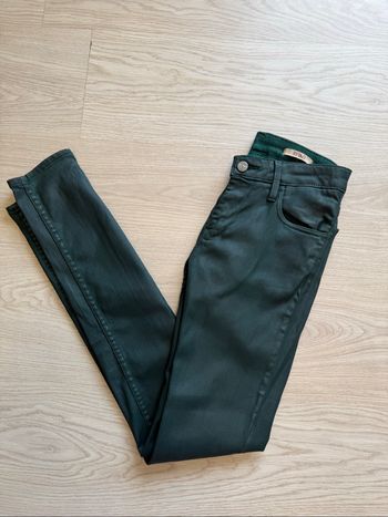 Pantalon similicuir slim vert foncé Reiko taille 34 XS