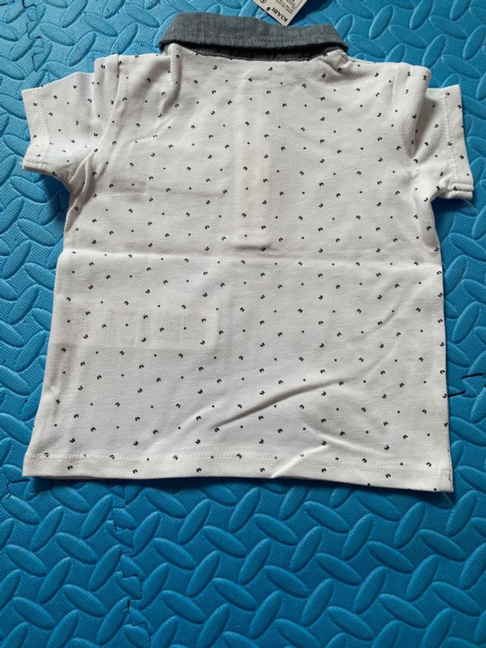 Polo blanc à motifs Kiabi Taille 12 M - photo numéro 2