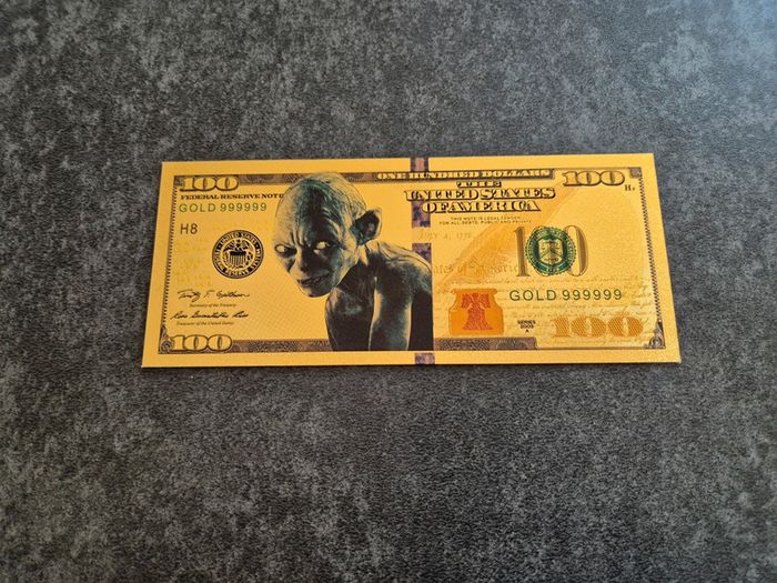Billet OR à collectionner Gollum seigneur des anneaux