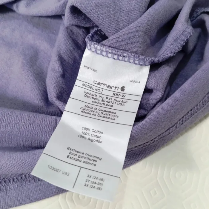 T-shirt Carhartt Pour Femme Taille XXXL Couleur Lila Neuf Avec Étiquette - photo numéro 5