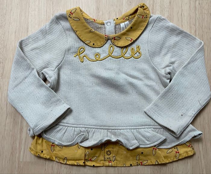 Pull chemise 2 en 1 taille 18 mois