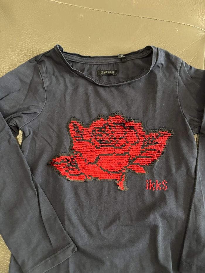 T-shirt IKKS 4 ans avec sequins réversibles - photo numéro 3