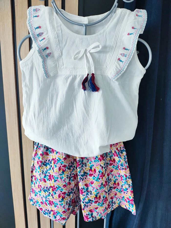 9 10 ans ensemble été blouse été short neuf