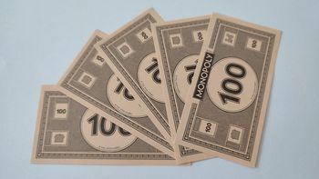 Lot x5 billets de 100 pièce détachée jeu de société Monopoly mauvais perdants Hasbro Gaming #B77