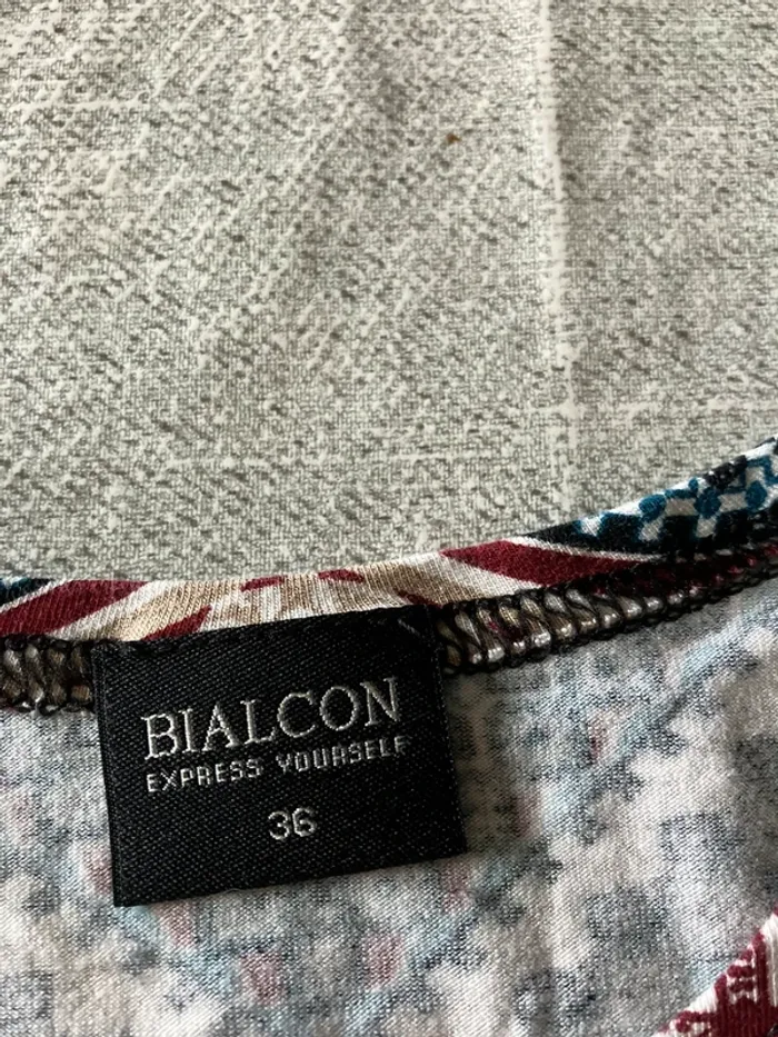 Tee-shirt manches 3/4 Bialcon – Taille S, motif géométrique - photo numéro 5