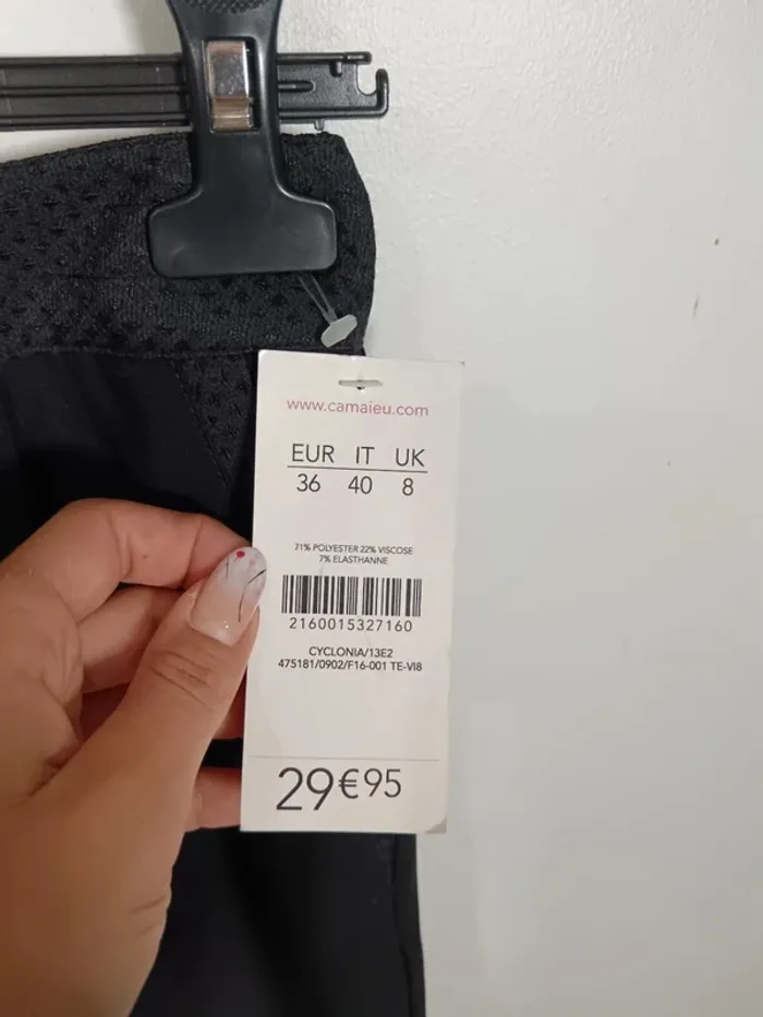 C15 jupe noir Camaïeu 36 - photo numéro 3