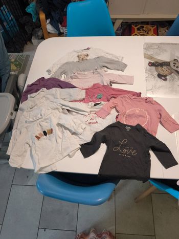 Lot Tshirt manche longue et sous pull 6 mois fille