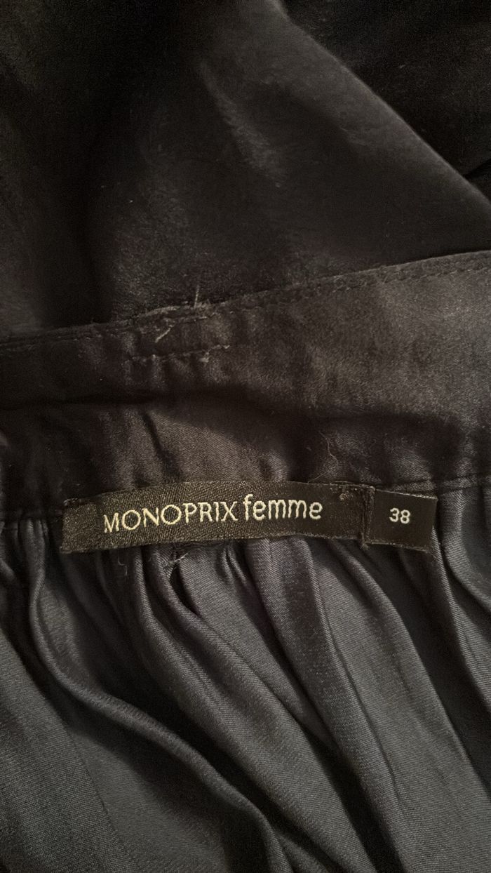 Jupe longue satinée bleu marine Monoprix T38 - photo numéro 3