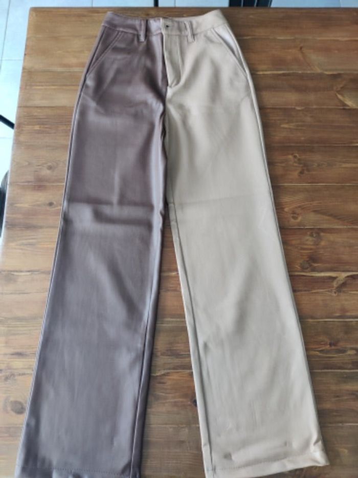 Pantalon simili bicolore