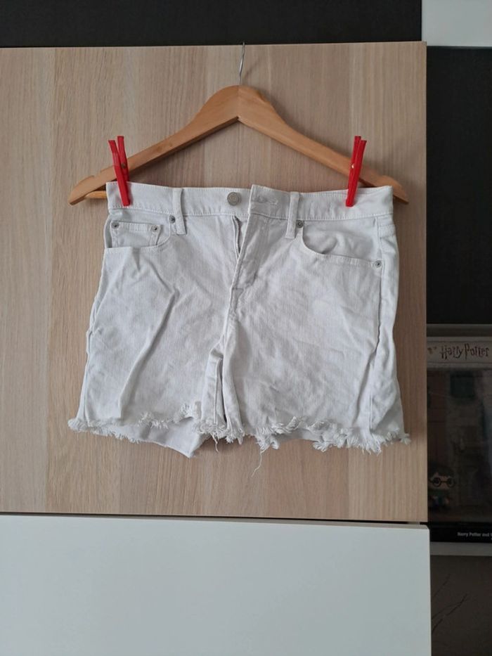 Short coton blanc