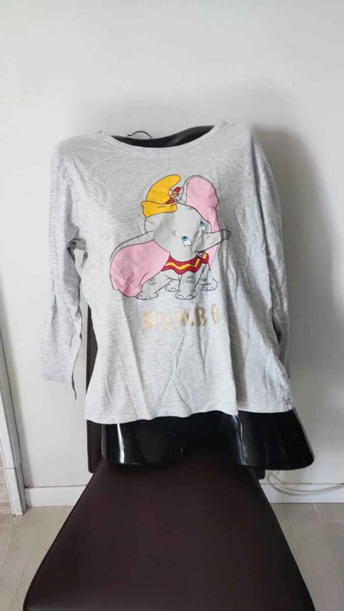Haut de pyjama manches longues gris dumbo 38 40 - photo numéro 2