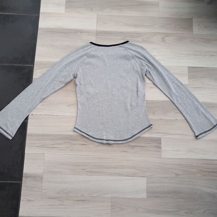 T-shirt femme à manches longues gris imprimé taille 38 - photo numéro 6