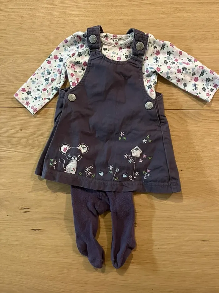 Ensemble robe / t-shirt / collant - 3 mois