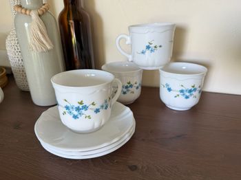 4 grandes tasses  Myosotis  -Arcopal