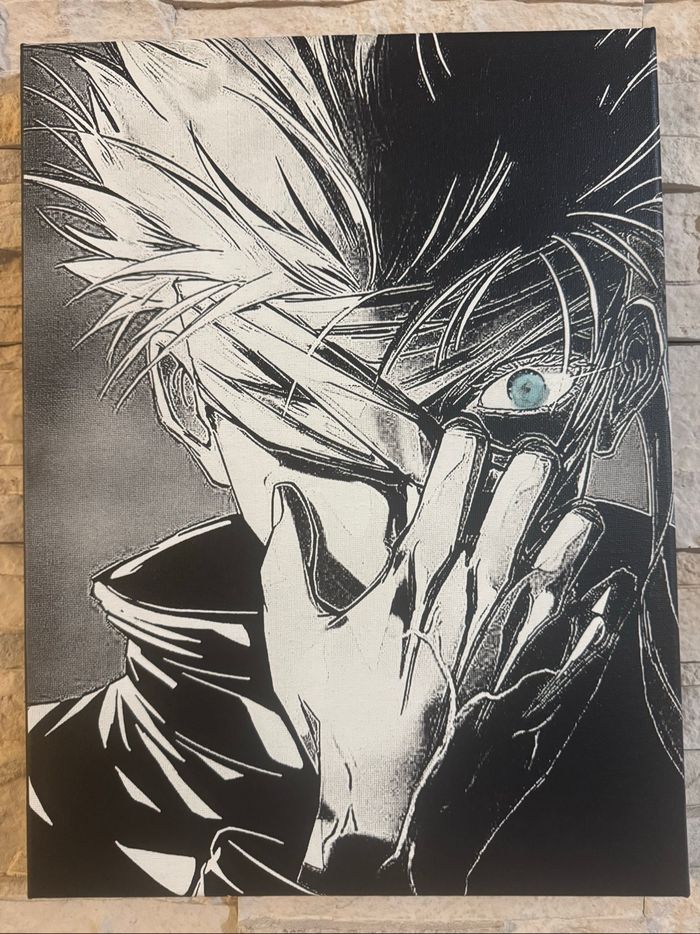 Tableau Gojo Satoru de Jujutsu Kaisen en toile 30x40cm – déco manga intense - photo numéro 6