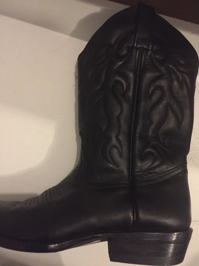 Santiags mexicaines mixtes noires tout cuir P39 - photo numéro 4