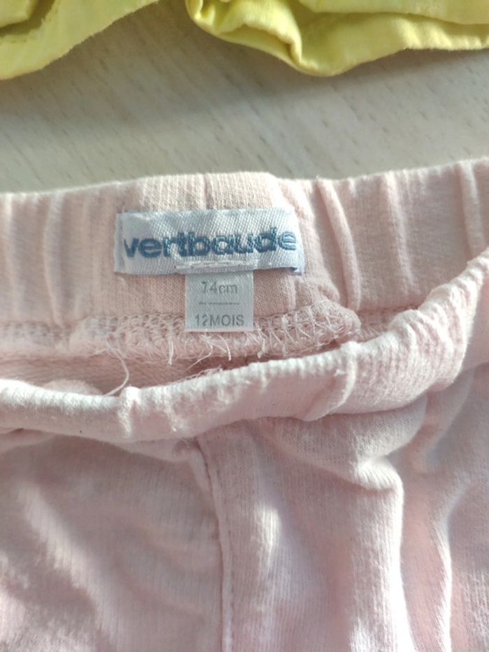 Lot de deux shorts fille rose et jaune 12 mois 1 an - photo numéro 2