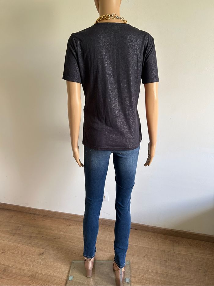 Teeshirt gris foncé pailleté à manches courtes Morgan taille M jamais porté - photo numéro 6