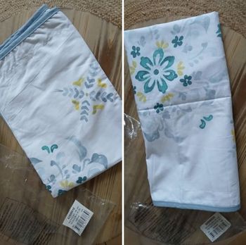 Lot de 2 taies d’oreiller blanc & bleu ciel - Damart