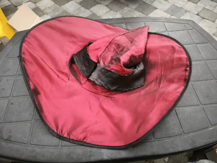 Chapeau sorcière halloween bordeaux - photo numéro 2