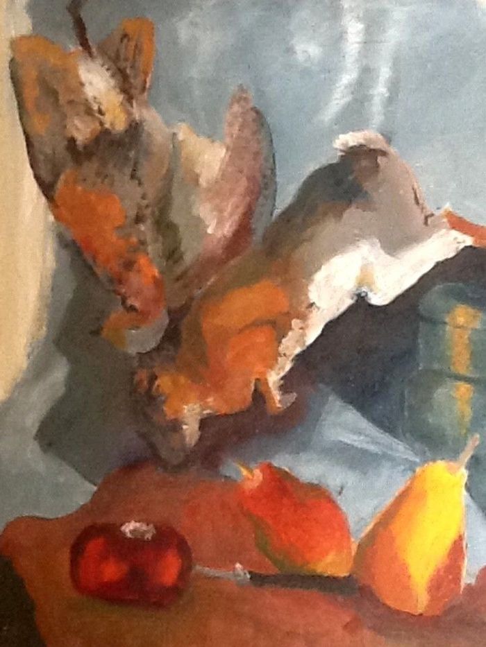 Tableau huile sur toile Nature morte Retour de chasse - photo numéro 3