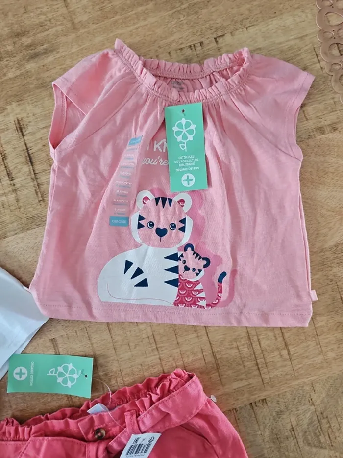 Lot vêtements bébé fille neuf été 6 mois okaidi - photo numéro 3