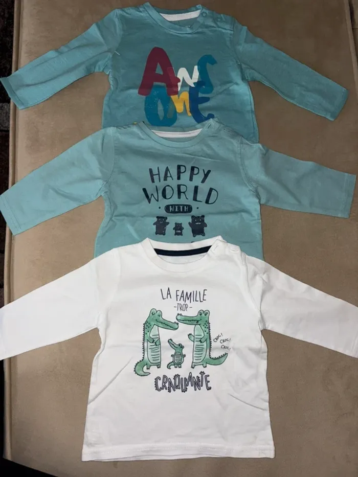 Lot de 3 tshirts manches longues