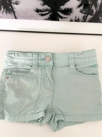 Short bleu turquoise esprit 98cm 3 ans