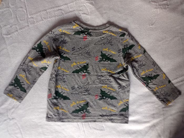 Tee-shirt manches longues gris dinosaures garçon 5 ans Dpam - photo numéro 2